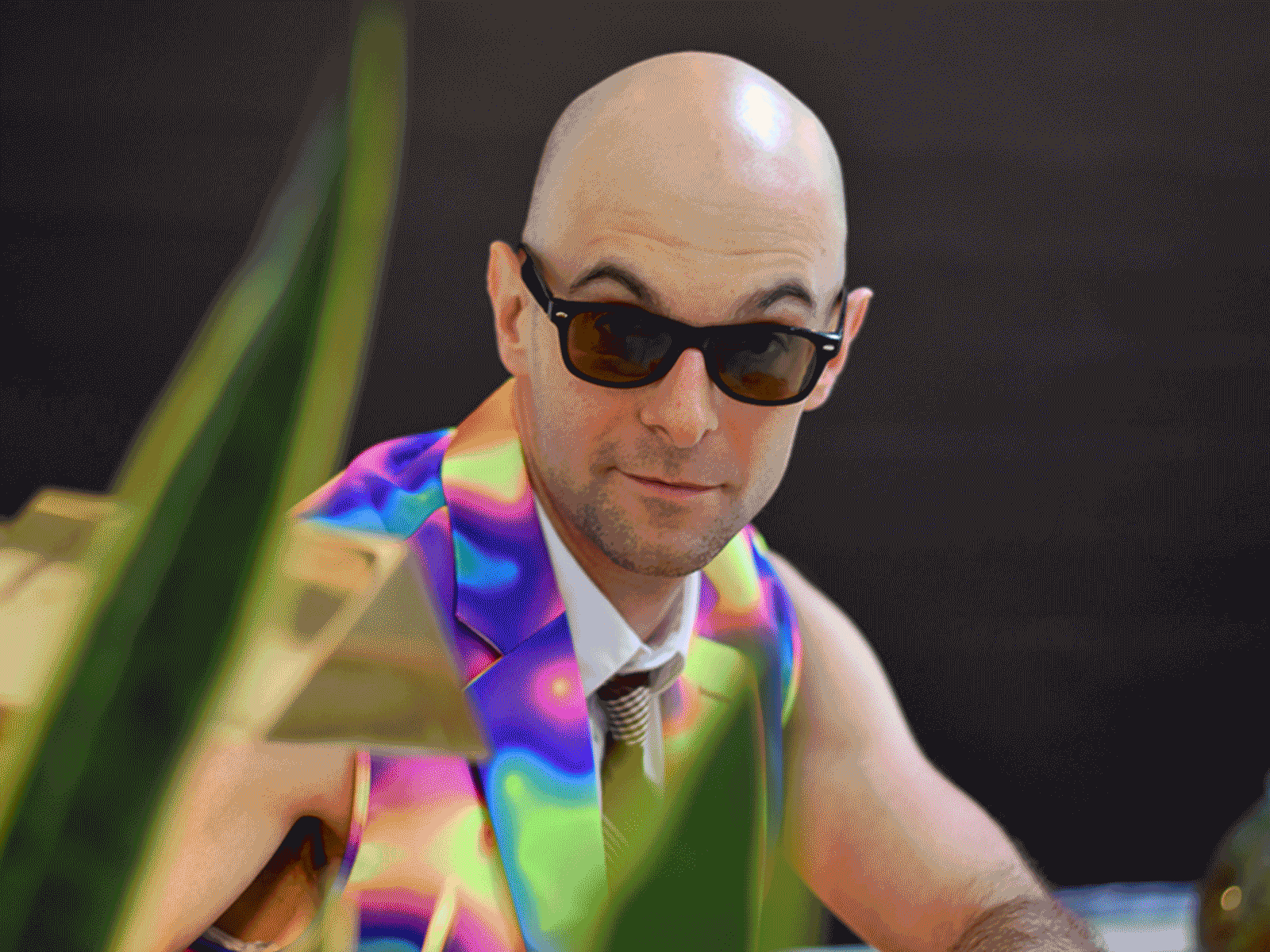 heat map suit bald man